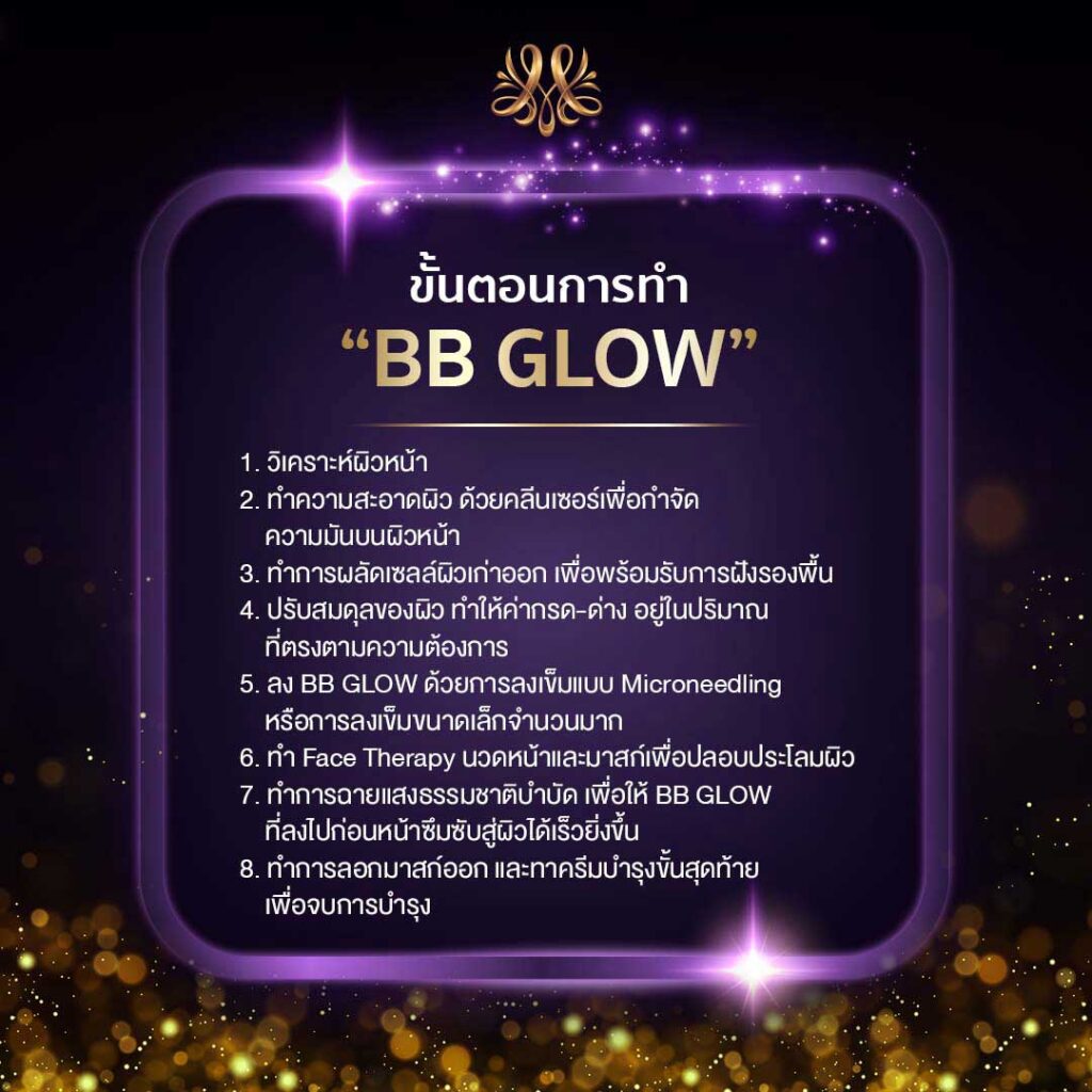 ขั้นตอนการทำ “BB GLOW”  - Montra Academy สถาบันสร้างอาชีพด้านความงามและสุขภาพครบวงจร 